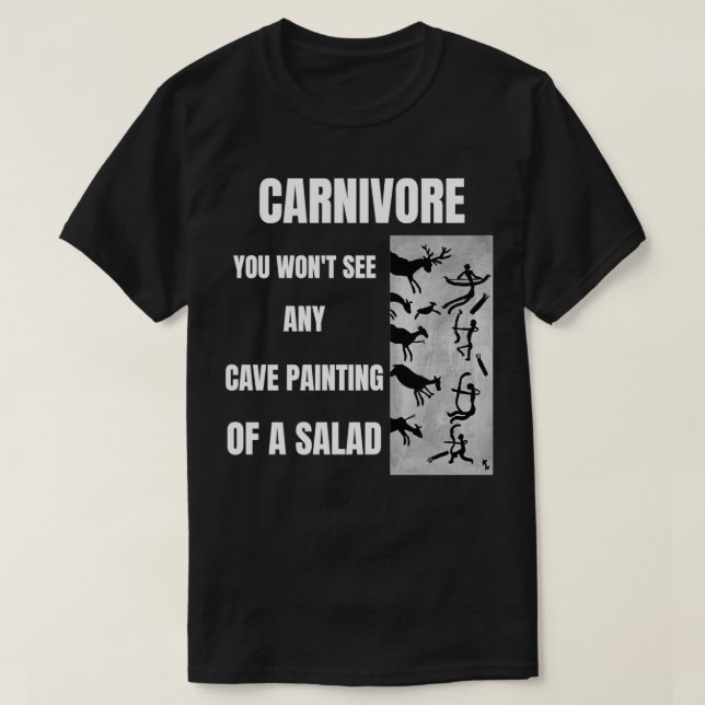 CAMISETA CARNIVORE VEA CUALQUIER CUBIERTA DE ASALAD (Diseño del anverso)