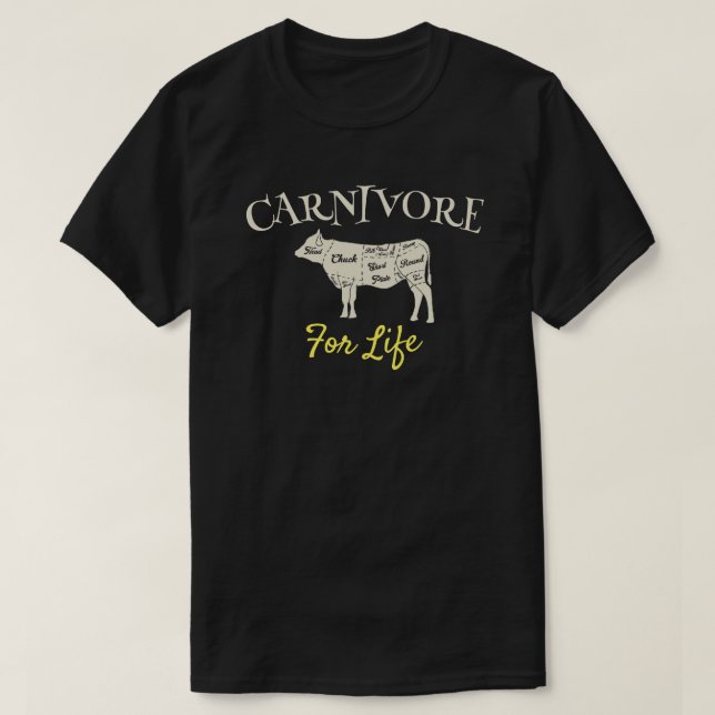 Camiseta Carnívoro para carne de por vida (Diseño del anverso)