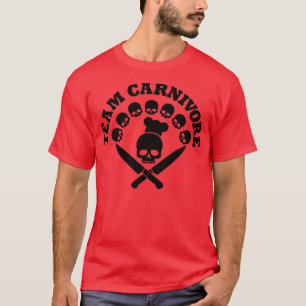 Camiseta carnívoros cuchillos de cráneo bbq carnicero fuman