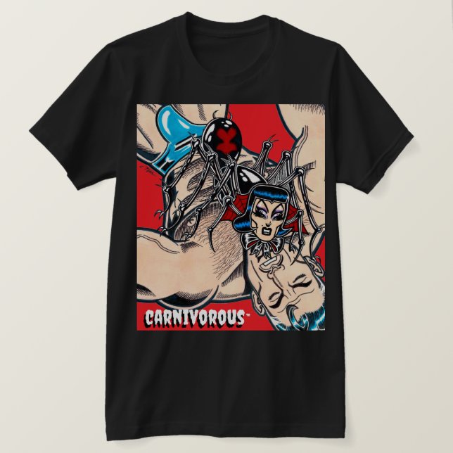 Camiseta Carnivorous™/Viuda Negra (Anverso del diseño)