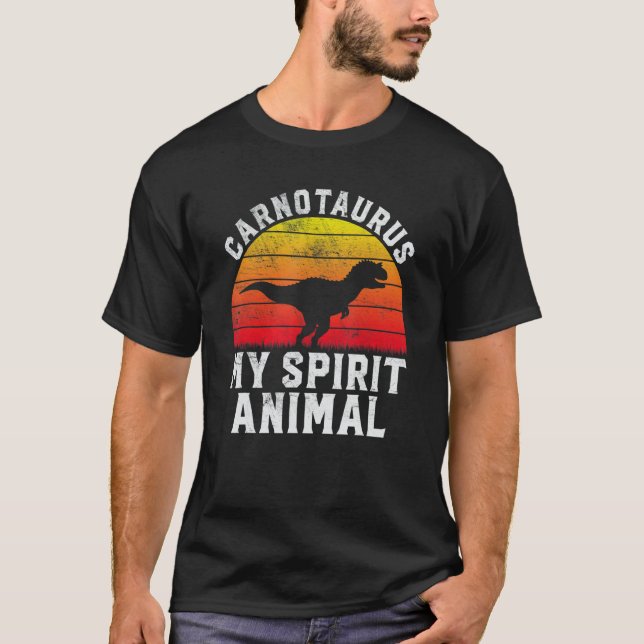 Camiseta Carnotaurus My Spirit Animal  Dinosaur Retro Paleo (Anverso)