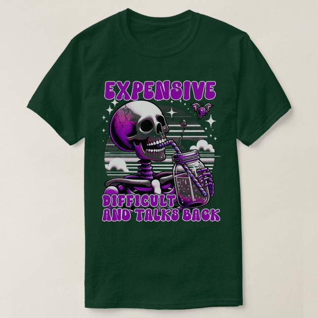 Camiseta Caro Difícil Y Contrasta Con El Espinoso Esqueleto (Diseño del anverso)