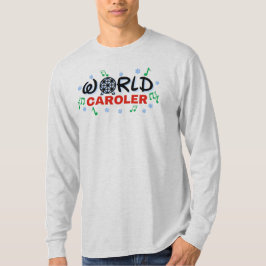Camiseta Carolero mundial con notas de música verde y nieve