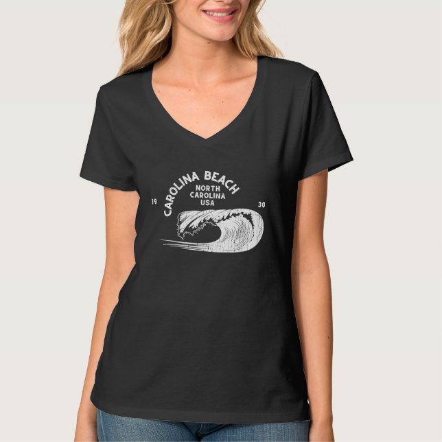 Camiseta Carolina Beach NC Summertime Vacationing Rolling W (Anverso)