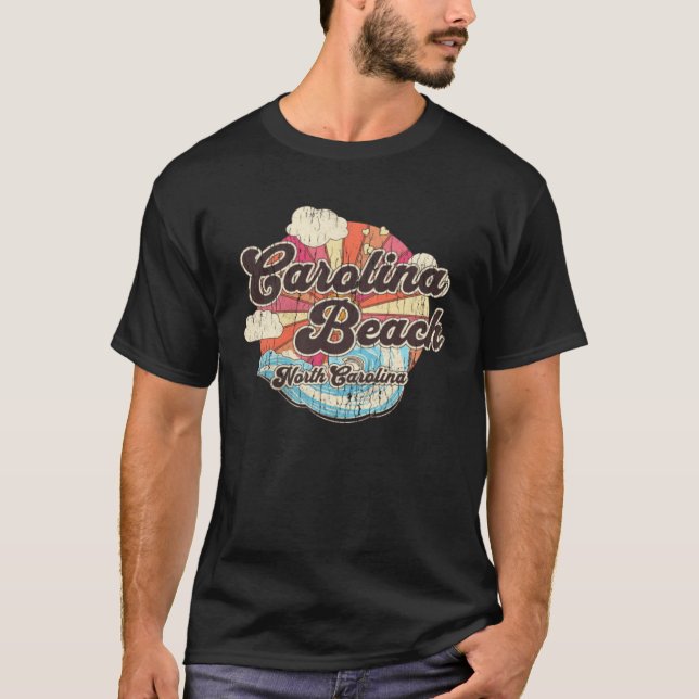Camiseta Carolina Beach NC Summertime Vacationing Waves (Anverso)