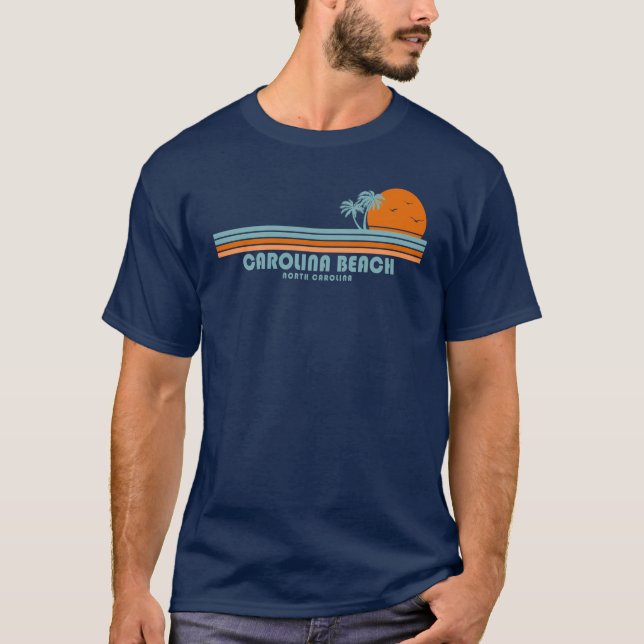 Camiseta Carolina Beach North Carolina Sun Palm Trees (Anverso)