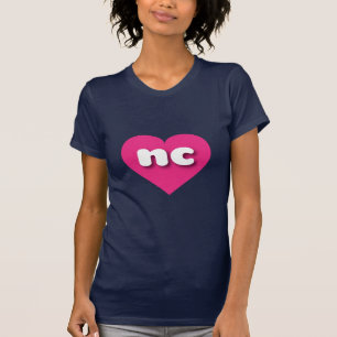 Camiseta Carolina del Norte corazón rosado caliente - Amo N
