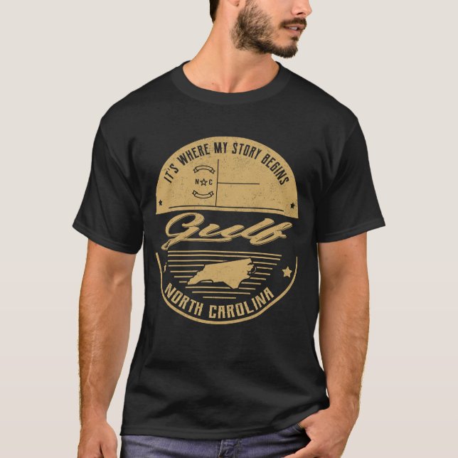 Camiseta Carolina del Norte del Golfo Es donde comienza mi  (Anverso)