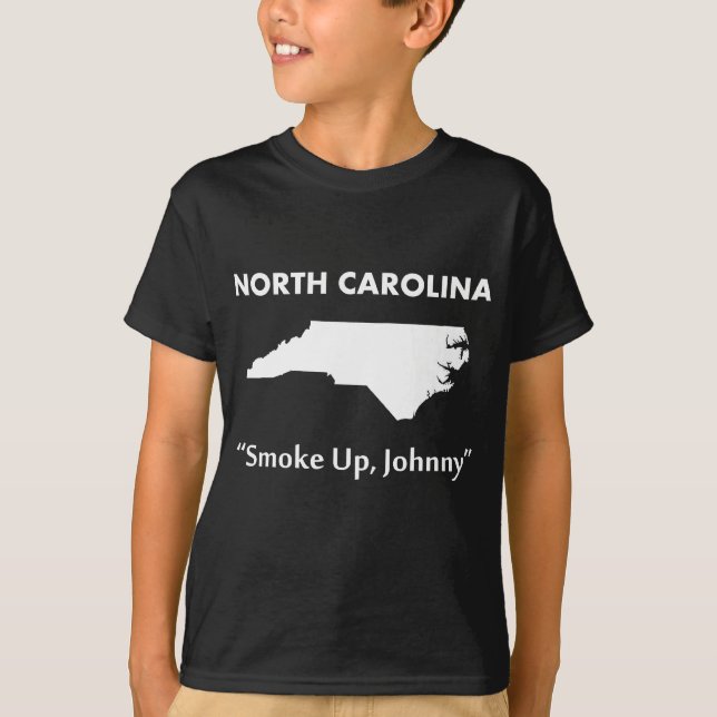Camiseta Carolina del Norte - ¡Fuma, Johnny! (Anverso)