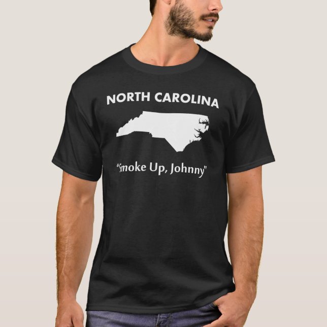 Camiseta Carolina del Norte - ¡Fuma, Johnny! (Anverso)