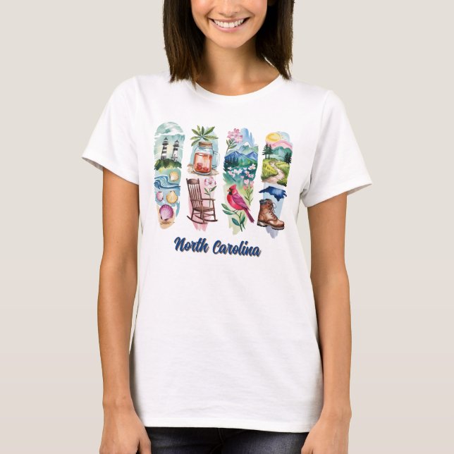 Camiseta Carolina del Norte pintoresca  (Anverso)