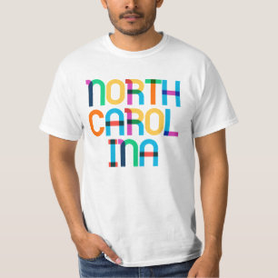 Camiseta Carolina del Norte Vintage Retro Pop Arte Colorido