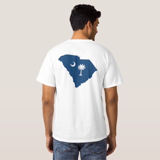 Camiseta Carolina del Sur en azul y blanco (Reverso completo)