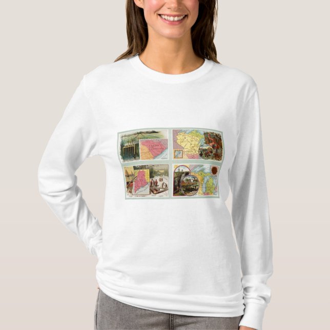 Camiseta Carolina del Sur, Wisconsin, Maine, Michigan (Anverso)