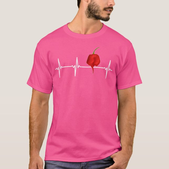 Camiseta Carolina Reaper Heartbeat Pepper más caliente (Anverso)