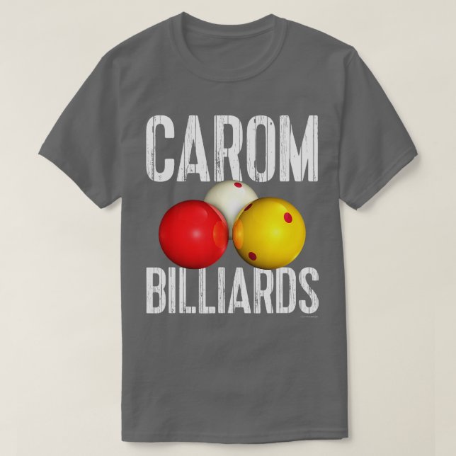 Camiseta CAROM BILLIARDS Guay Texto en problemas (Diseño del anverso)