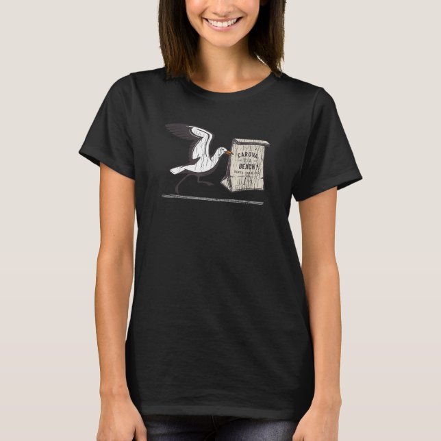 Camiseta Carova Beach NC Summertime Vacation Seagull Lu (Anverso)