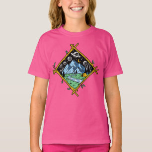 Camiseta Carpa de arroyo de montaña Noche de estrellas Plan