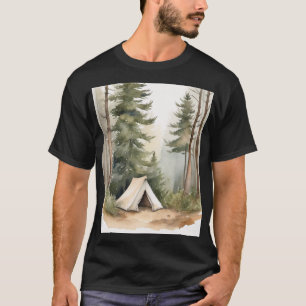 Camiseta Carpa de Camping en el Bosque Diseño de Pino para 