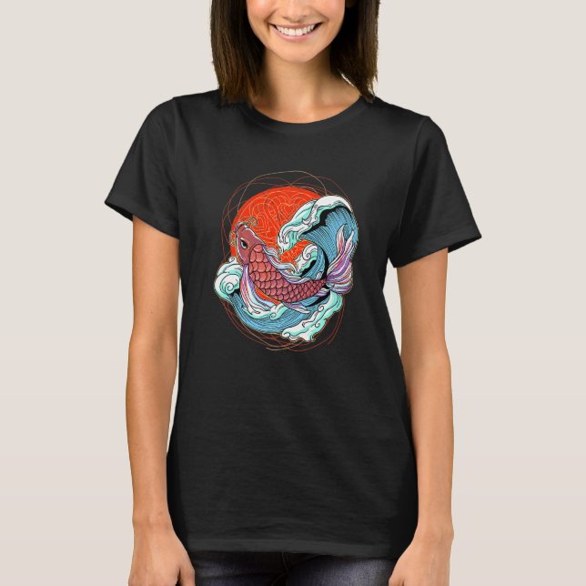 Camiseta Carpa de pescado Koi Nishikigoi Cultura japonesa (Anverso)