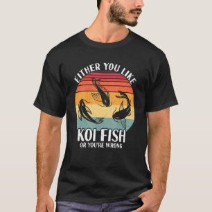 Camiseta Carpa de pescado Koi Nishikigoi Flor de cerezo de