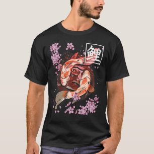 Camiseta Carpa japonesa de pescado Koi Sakura Florece cerez