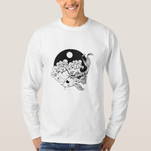 Camiseta Carpa japonesa koi con fondo de Yin y Yang