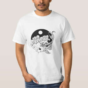 Camiseta Carpa japonesa koi con fondo de Yin y Yang