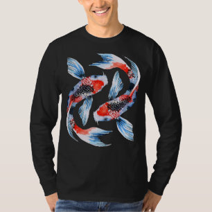 Camiseta Carpa japonesa Koi Nishikigoi Flores de cerezo de 