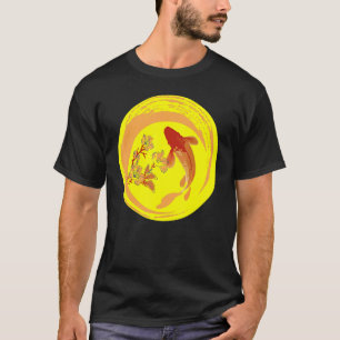 Camiseta Carpa japonesa Koi Nishikigoi Flores de cerezo de