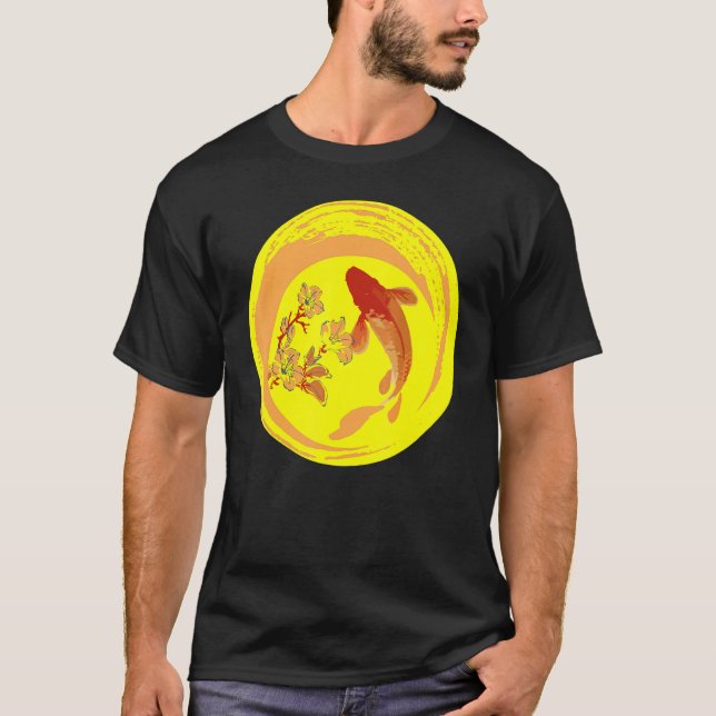 Camiseta Carpa japonesa Koi Nishikigoi Flores de cerezo de  (Anverso)