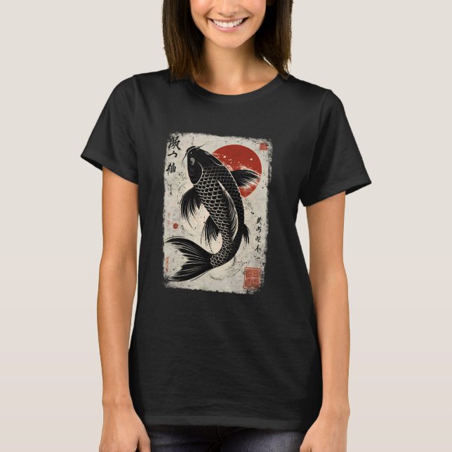 Camiseta Carpa japonesa Koi Perseverancia Koi Fish Sakura N (Anverso)