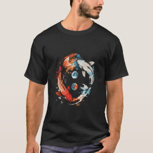 Camiseta Carpa Koi Asiática Yin Yang Carpa Koi Japonesa Pez