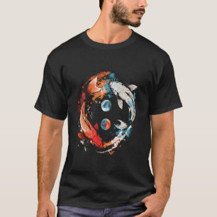 Camiseta Carpa Koi Asiática Yin Yang Carpa Koi Japonesa Pez