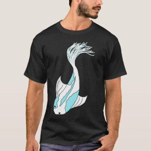 Camiseta carpa koi azul y blanca