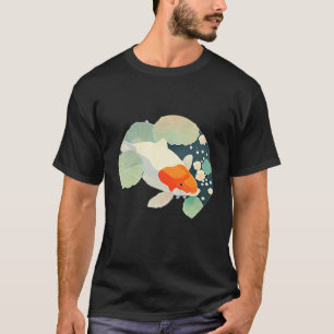 Camiseta carpa koi cerca lilly pad loto de la cultura japon