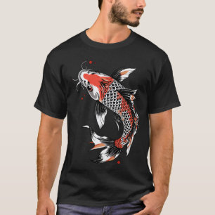 Camiseta carpa koi de oro rojo