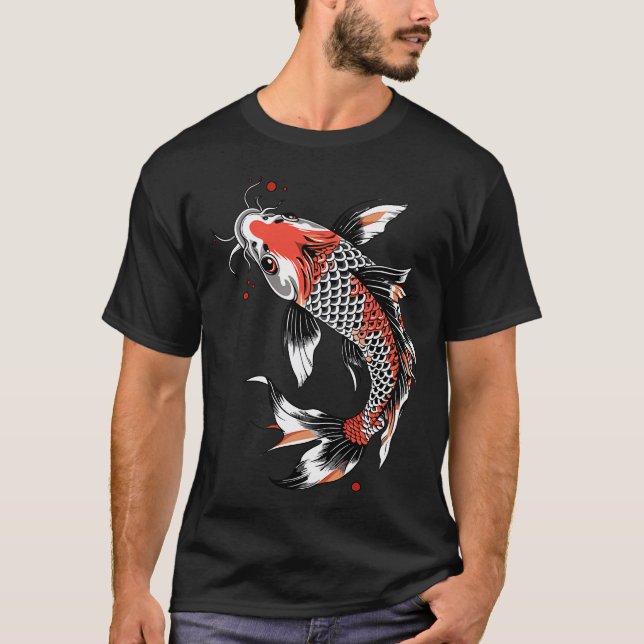 Camiseta carpa koi de oro rojo (Anverso)