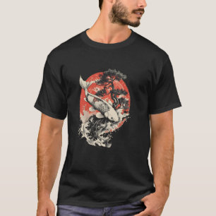 Camiseta Carpa Koi Japonesa & árbol bonsái Diseño de pez Ni