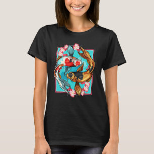 Camiseta Carpa Koi Japonesa Nishikigoi Pez Flor De Cerezo
