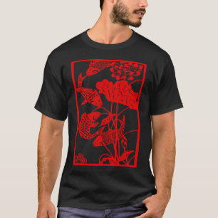 Camiseta Carpa Koi Japonesa Nishikigoi Pez Hoja de Arce Lun