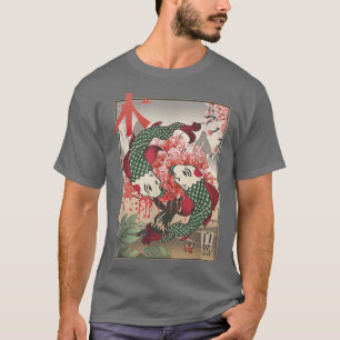 Camiseta Carpa Koi japonesa Sakura Árbol Fuji Re