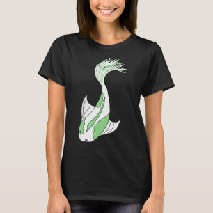 Camiseta carpa koi verde y blanca