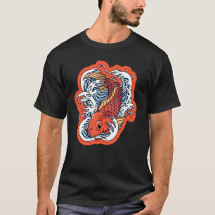 Camiseta Carpas Koi Japonesas Nishikigoi Flor de Cerezo