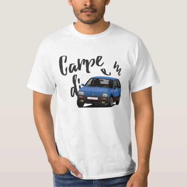 Camiseta Carpe Diem con la selección de Seat Ibiza SXi- que (Anverso)