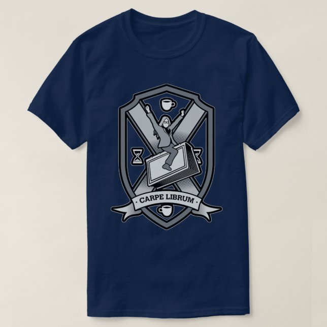 Camiseta Carpe Librum Bookish Coat Of Arms Librarian Bookwo (Diseño del anverso)
