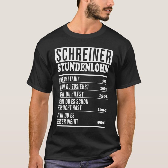 Camiseta Carpenter dice "Carpintero de facturas salariales  (Anverso)