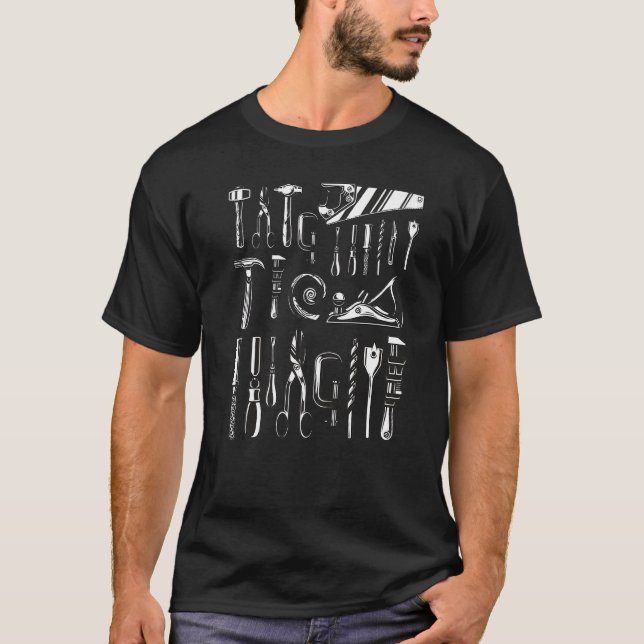 Camiseta Carpenter Mechanic Hand Power Tool Saw Handyman  M (Anverso)