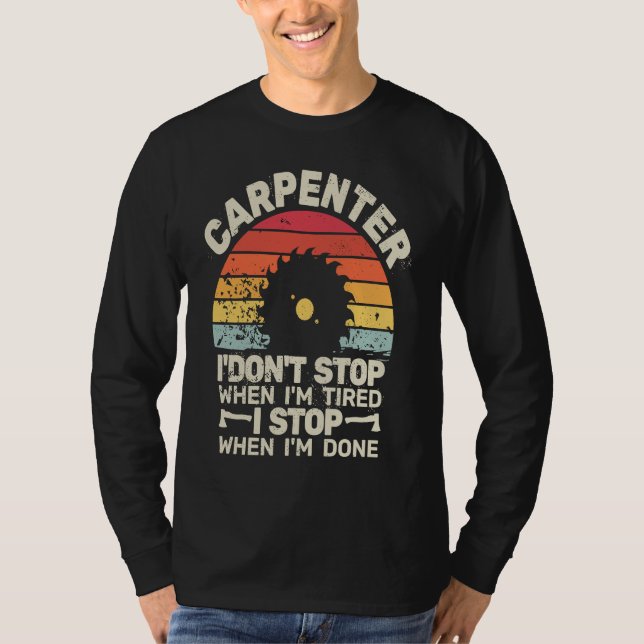 Camiseta Carpenter retro for men retro carpenters woodworke (Anverso)