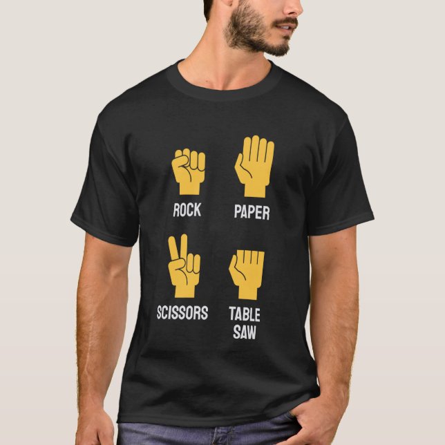 Camiseta Carpenter Rock Paper Scisor Table Saw Fathers Da (Anverso)